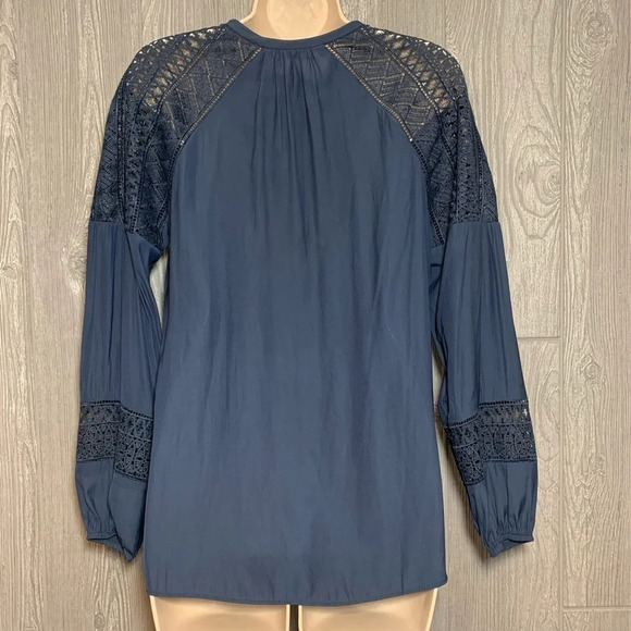 Ramy Brook Navy Winnie Blouse Top XS NWT $365 - Picture 4 of 6